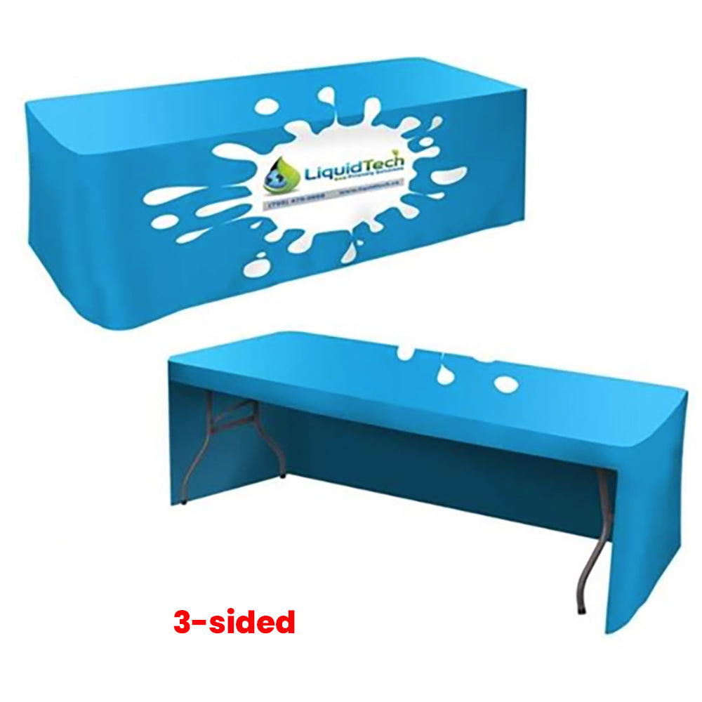Premium Fitted Table Cover (Full-Color Dye Sublimation, Full Bleed)
