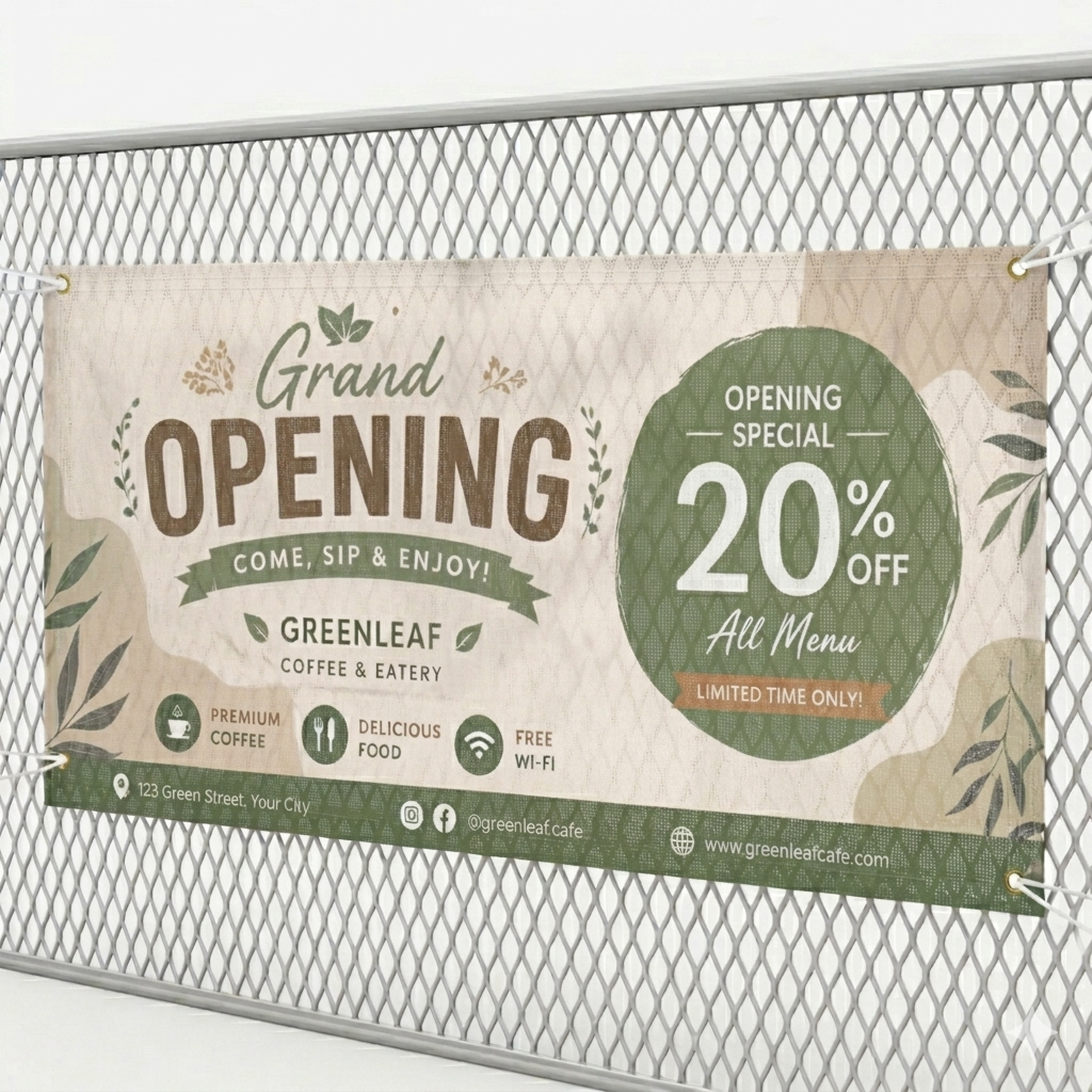 Vinyl Mesh Banner (10oz)  per ft²
