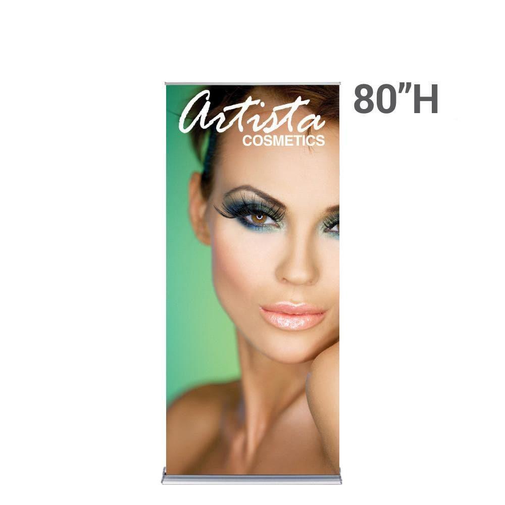 36" SilverStep Retractable Banner Stand (Black and Silver) - WS Display