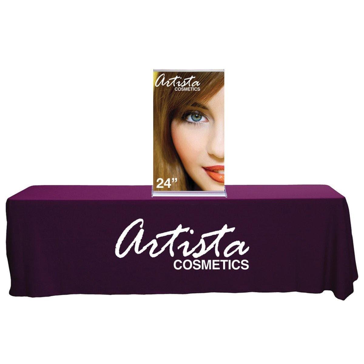 24" SilverStep Tabletop Retractable Banner Stand (Black and Silver) - WS Display